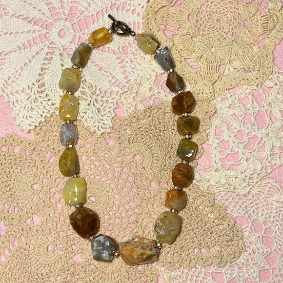 Artisan Crafted Jewelry - Stone necklace. Toggle clasp. #Handmade.